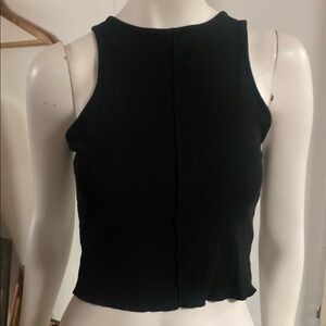 PaperMoon Black Sleeveless Ribbed Top